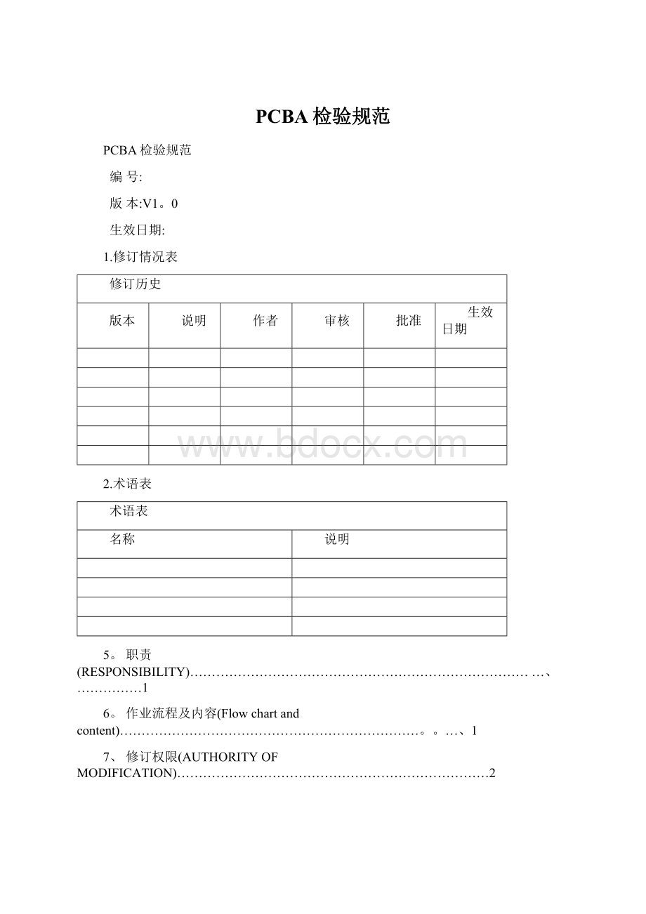 PCBA检验规范文档格式.docx_第1页