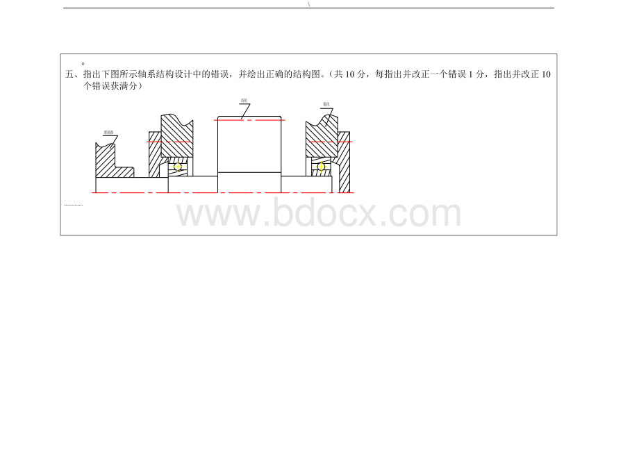 机械设计轴改错题Word文档格式.doc