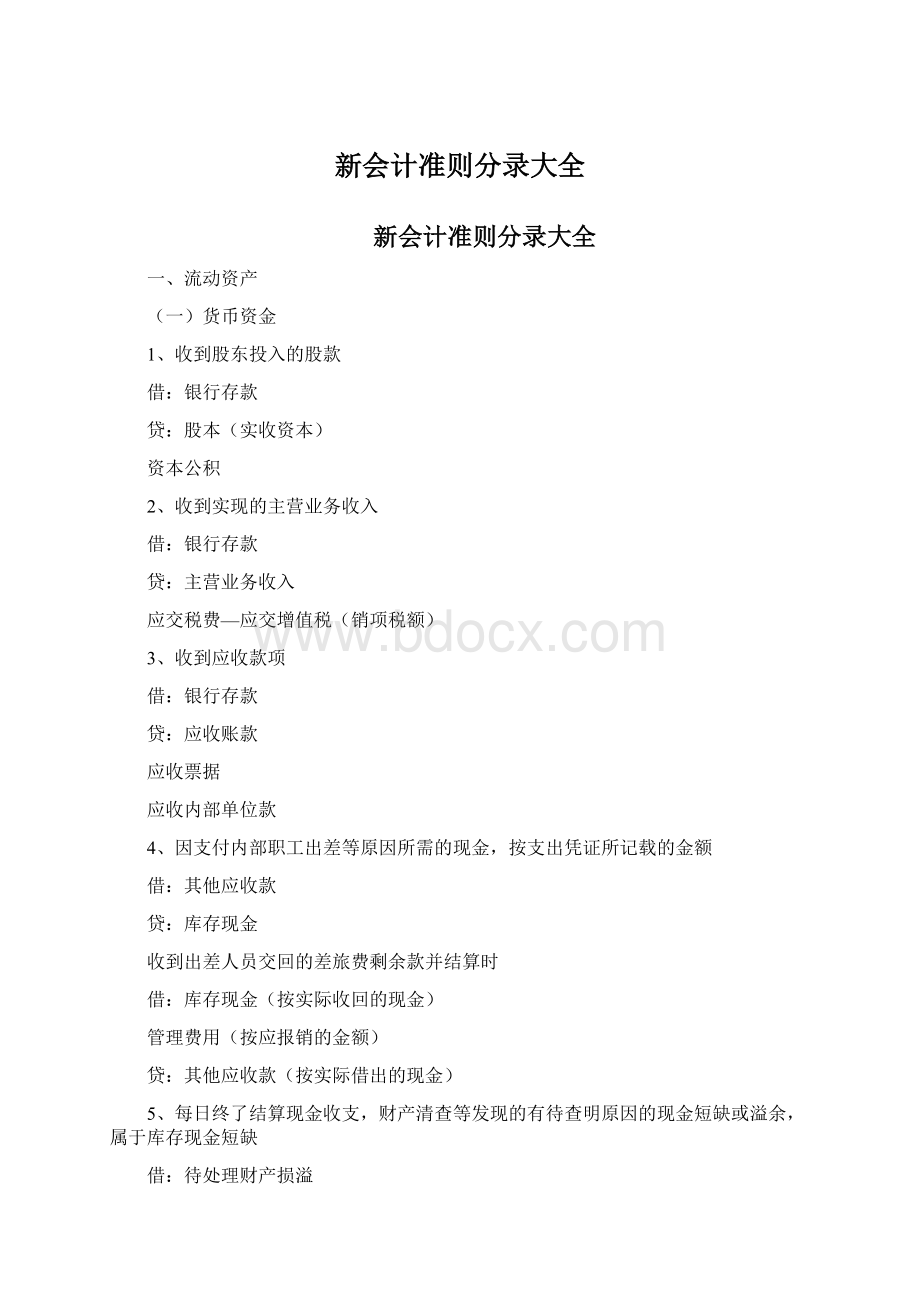 新会计准则分录大全.docx