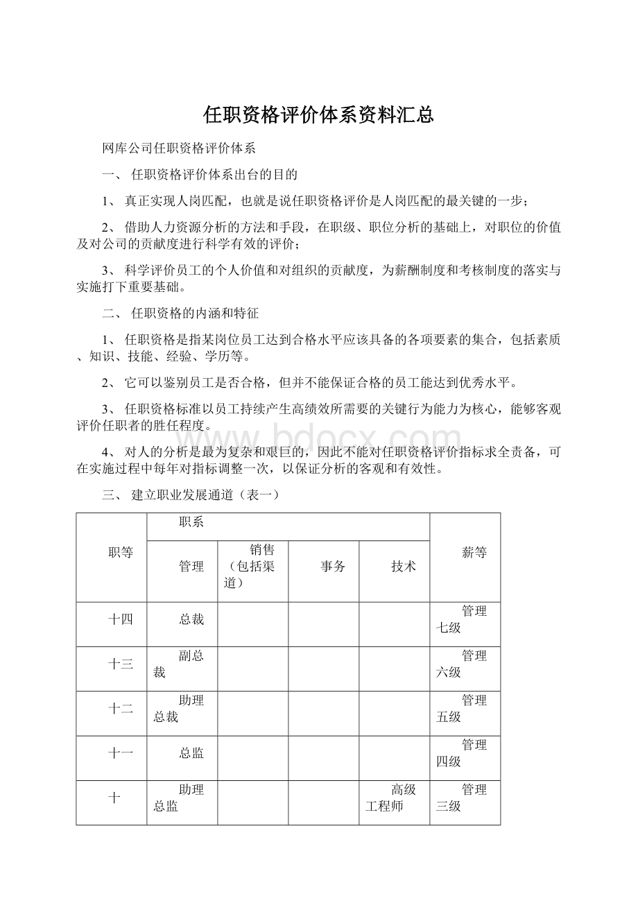 任职资格评价体系资料汇总.docx