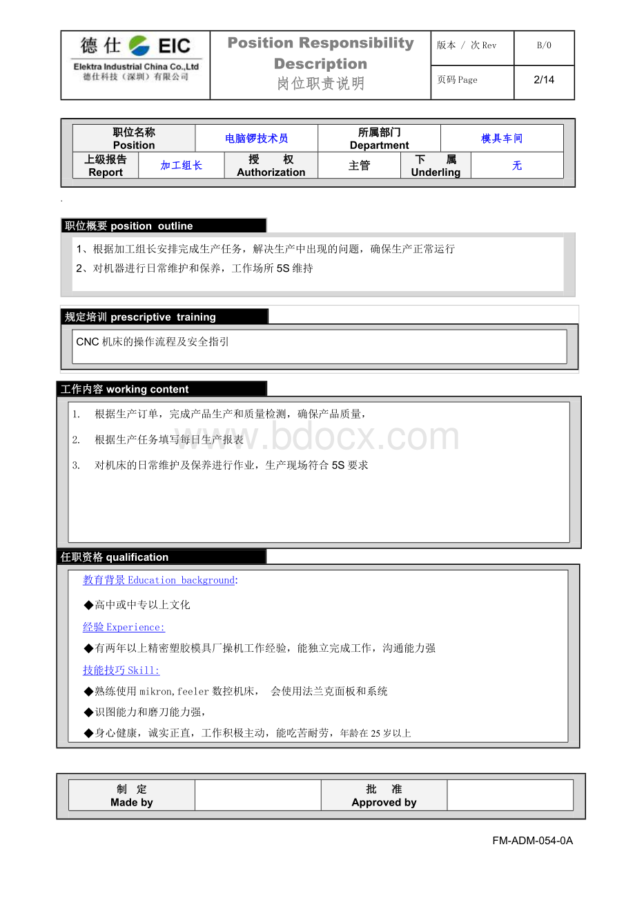 岗位职责说明-模具车间.doc_第2页