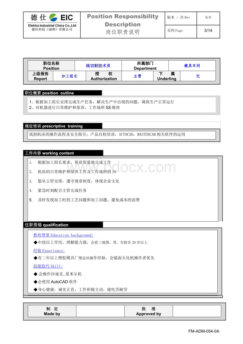 岗位职责说明-模具车间Word下载.doc_第3页