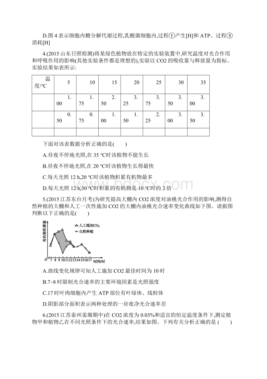 届高考生物课标版二轮专题能力训练精品卷及答案24光合作用和细胞呼吸Word格式文档下载.docx_第3页