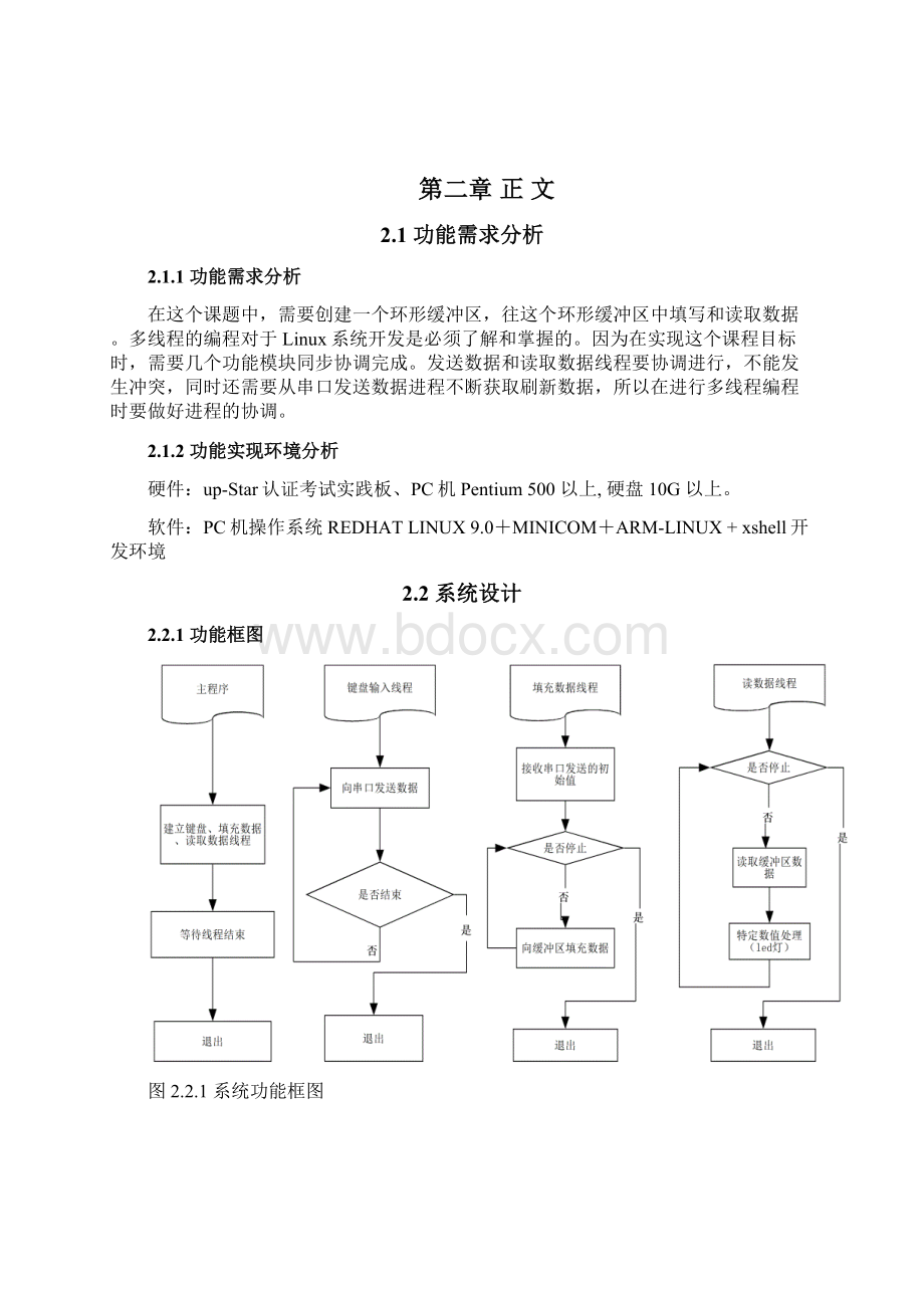 嵌入式系统课程设计多线程实现环形缓冲区数据的输入输出控制Word文档下载推荐.docx_第3页