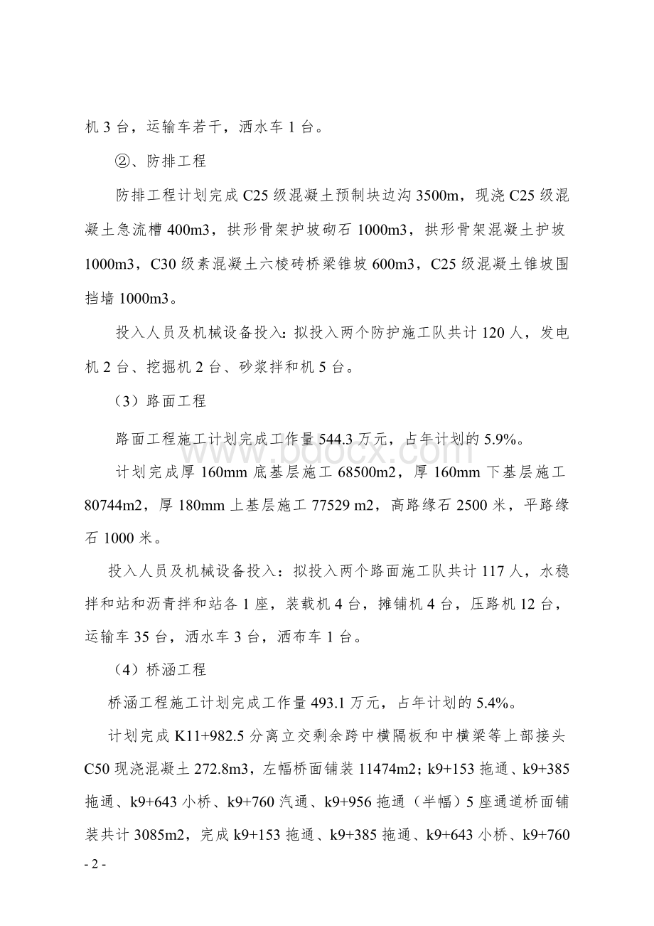 公路工程月进度计划Word格式.doc_第2页