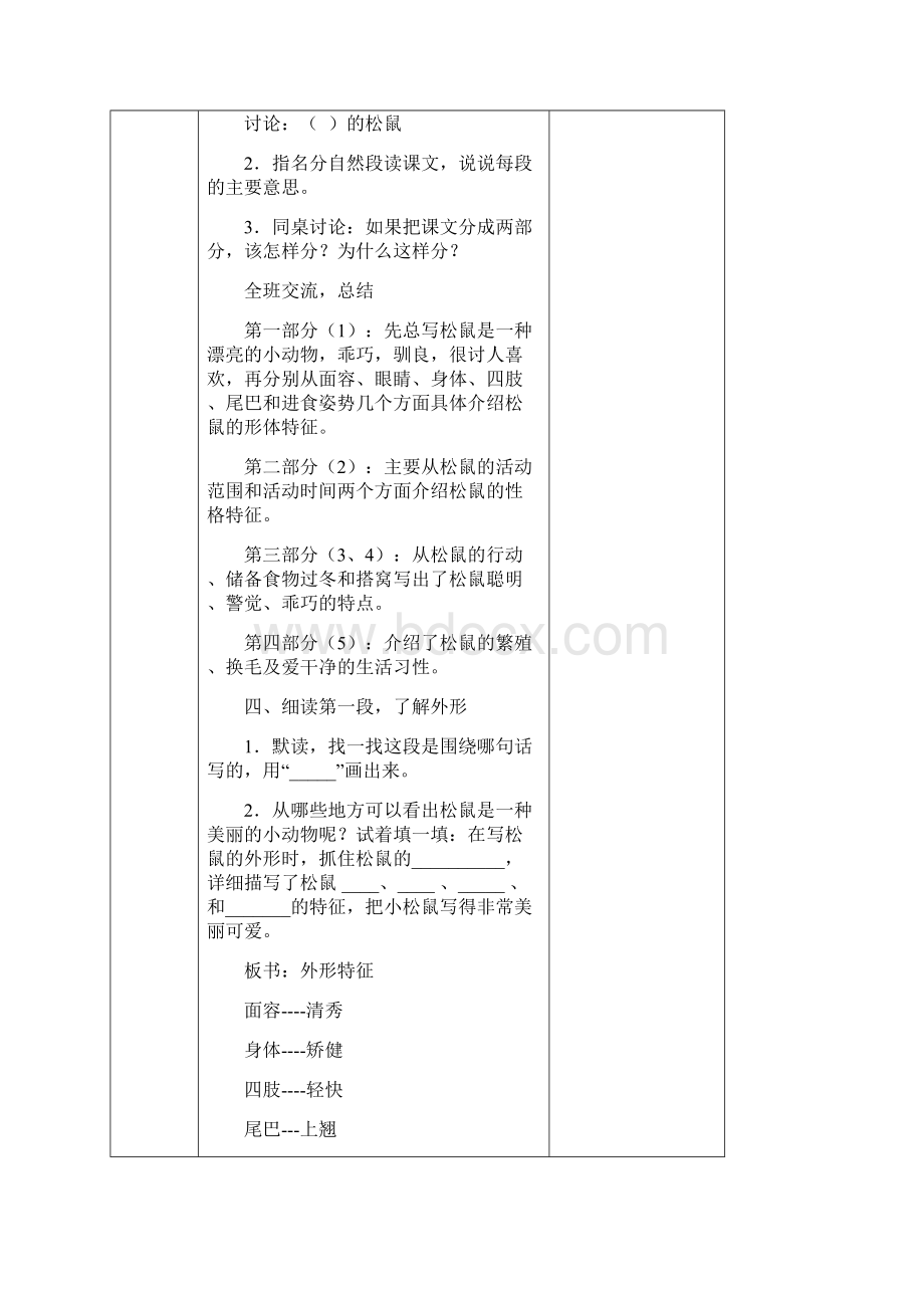 部编版五年级上册语文教案16松鼠 教案Word文档下载推荐.docx_第3页