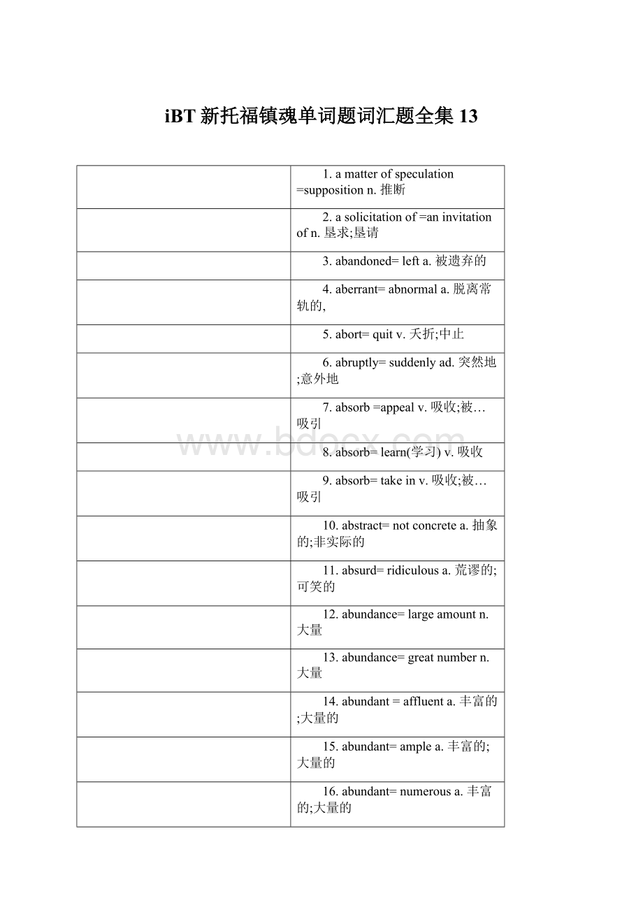 iBT新托福镇魂单词题词汇题全集13Word文档格式.docx_第1页