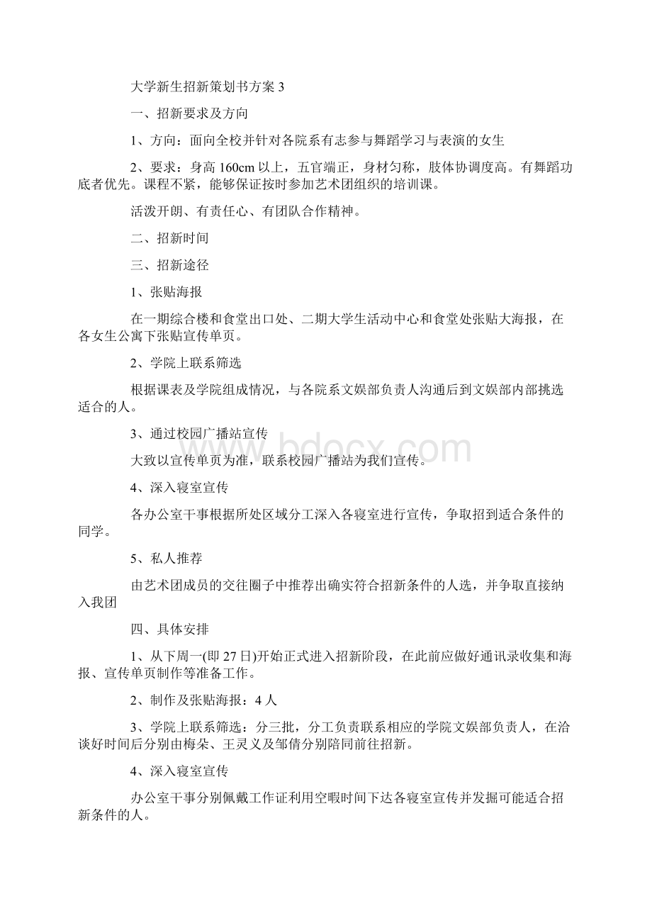 大学新生招新策划书方案Word格式.docx_第3页