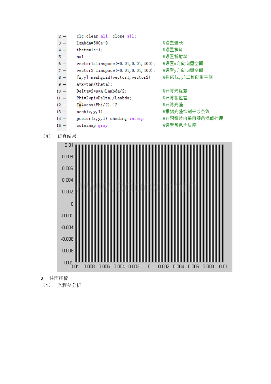 工程光学等厚干涉Matlab仿真.doc_第2页