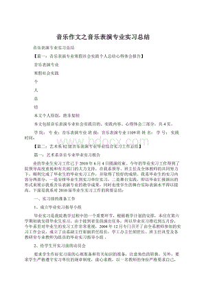 音乐作文之音乐表演专业实习总结.docx