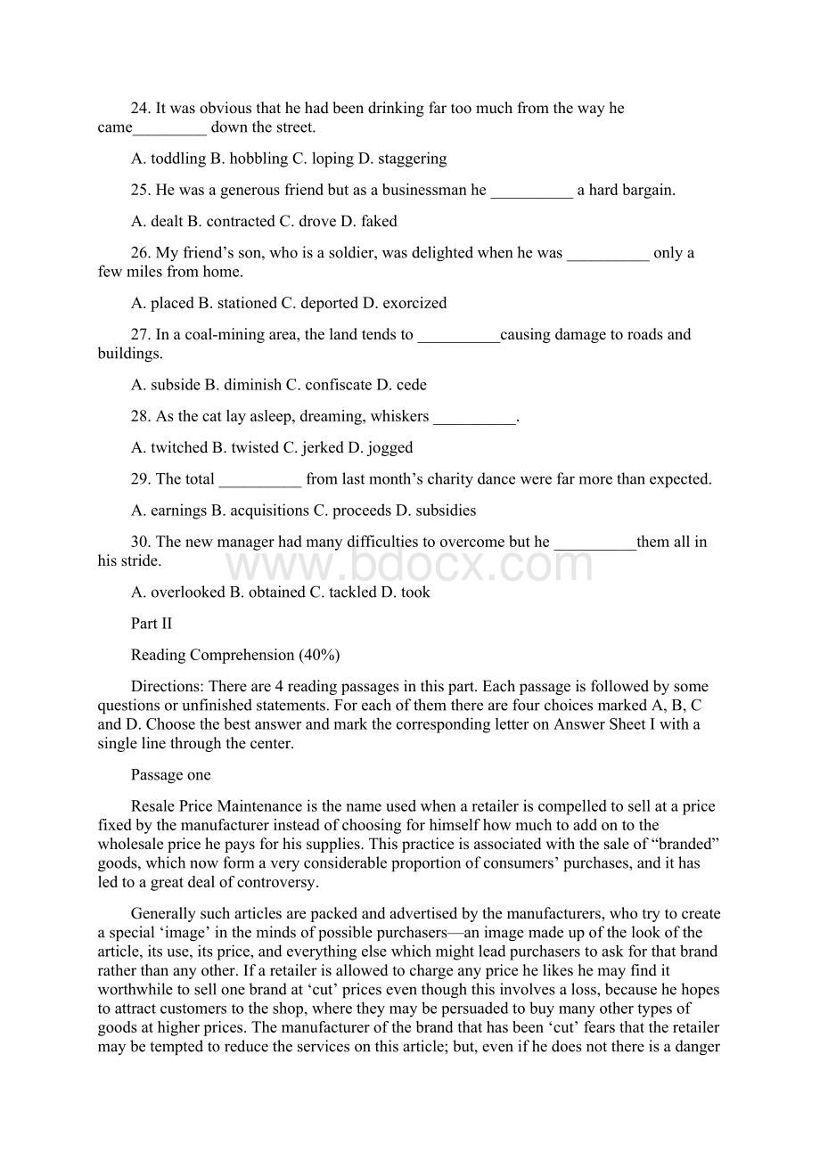 复旦大学博士入学英语真题及答案文档格式.docx_第3页