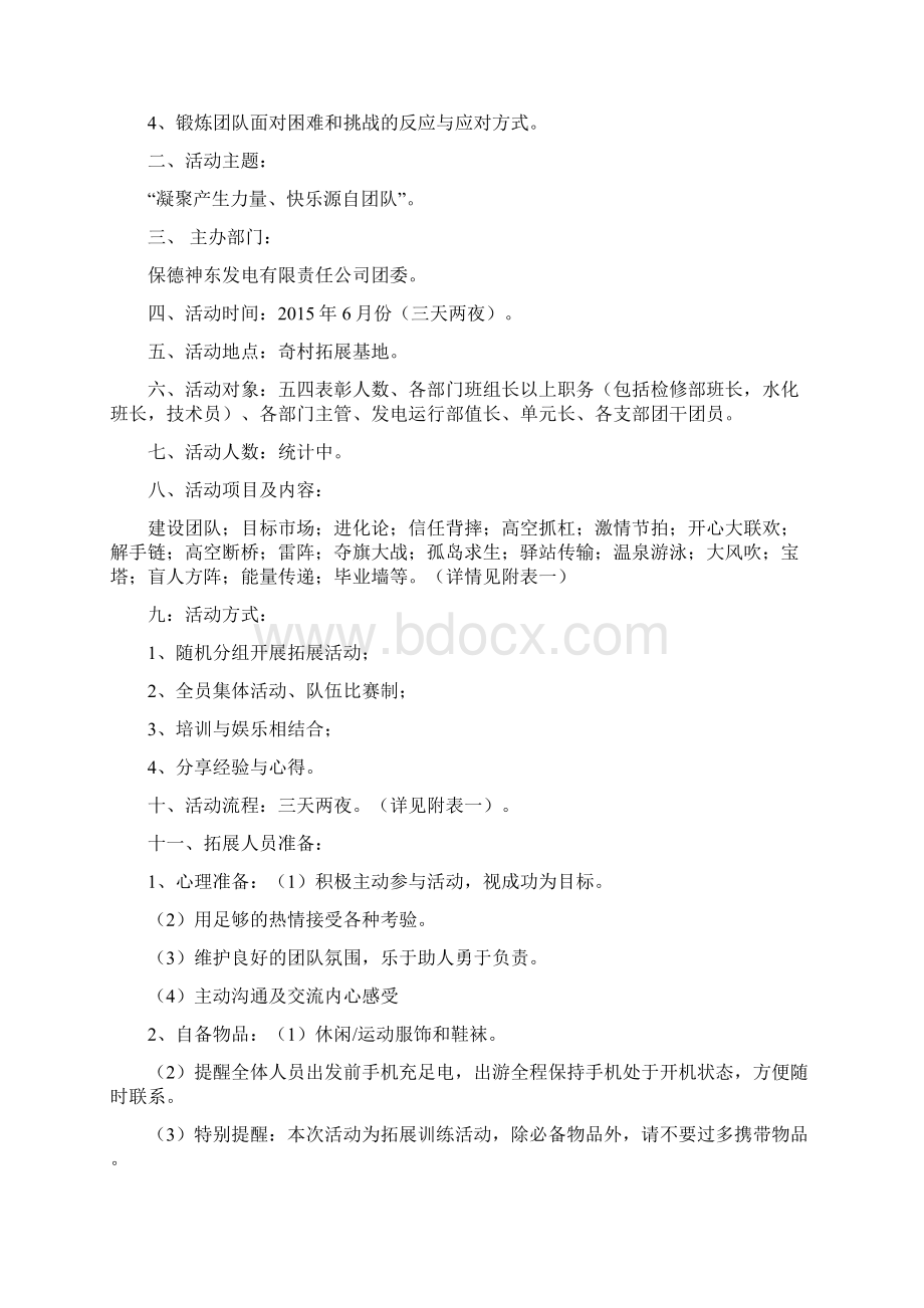 精撰某发电厂关于员工素质拓展主题交流活动策划书Word文档下载推荐.docx_第2页