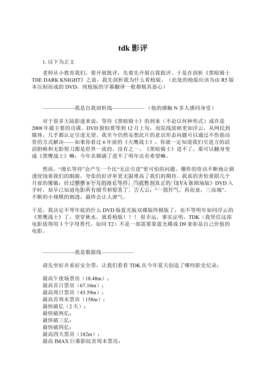 tdk影评Word文档下载推荐.docx