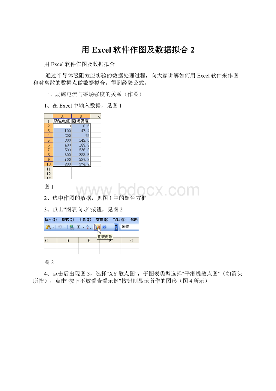 用Excel软件作图及数据拟合2Word文档格式.docx