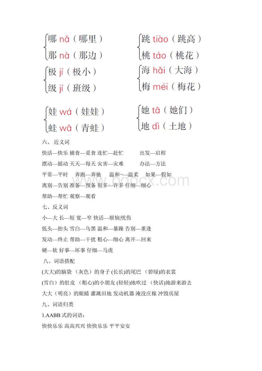 编版二年级上册期末复习提纲Word文档下载推荐.docx_第2页