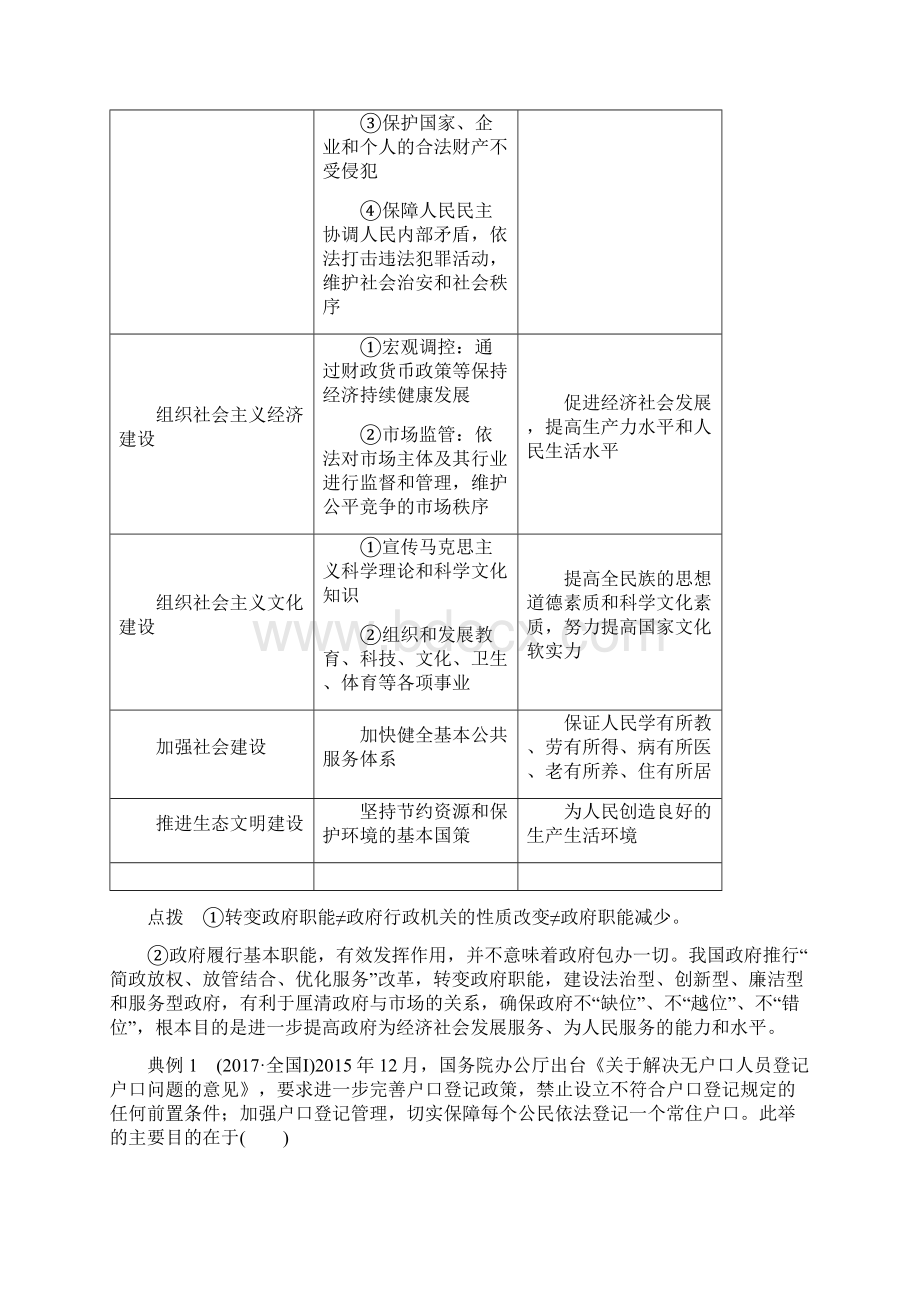 江苏专版届高考政治一轮复习 第六单元 为人民服务的政府 第14课 我国政府是人民的政府讲Word格式文档下载.docx_第2页