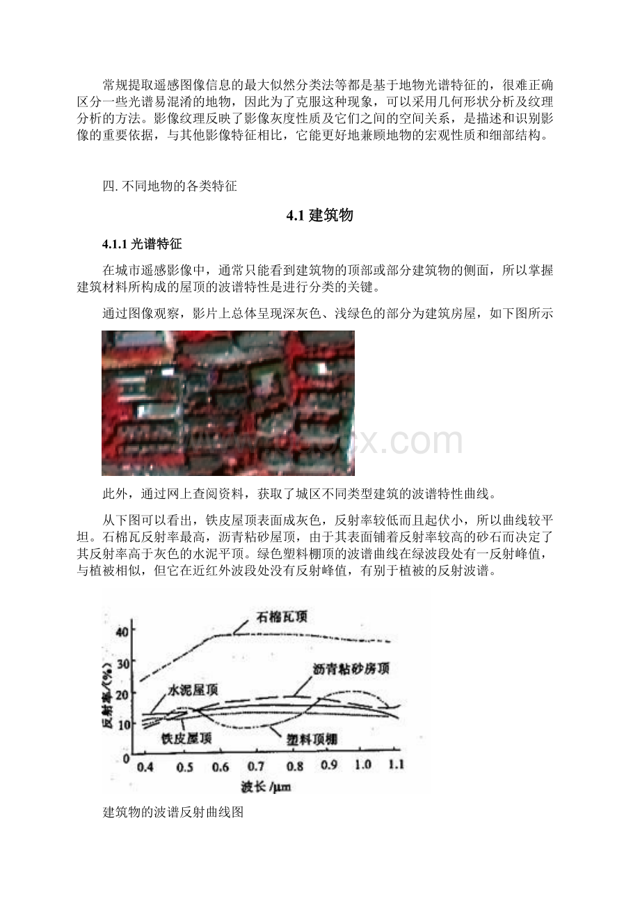 关于不同地物各类特征的探究武大遥感Word文档下载推荐.docx_第3页