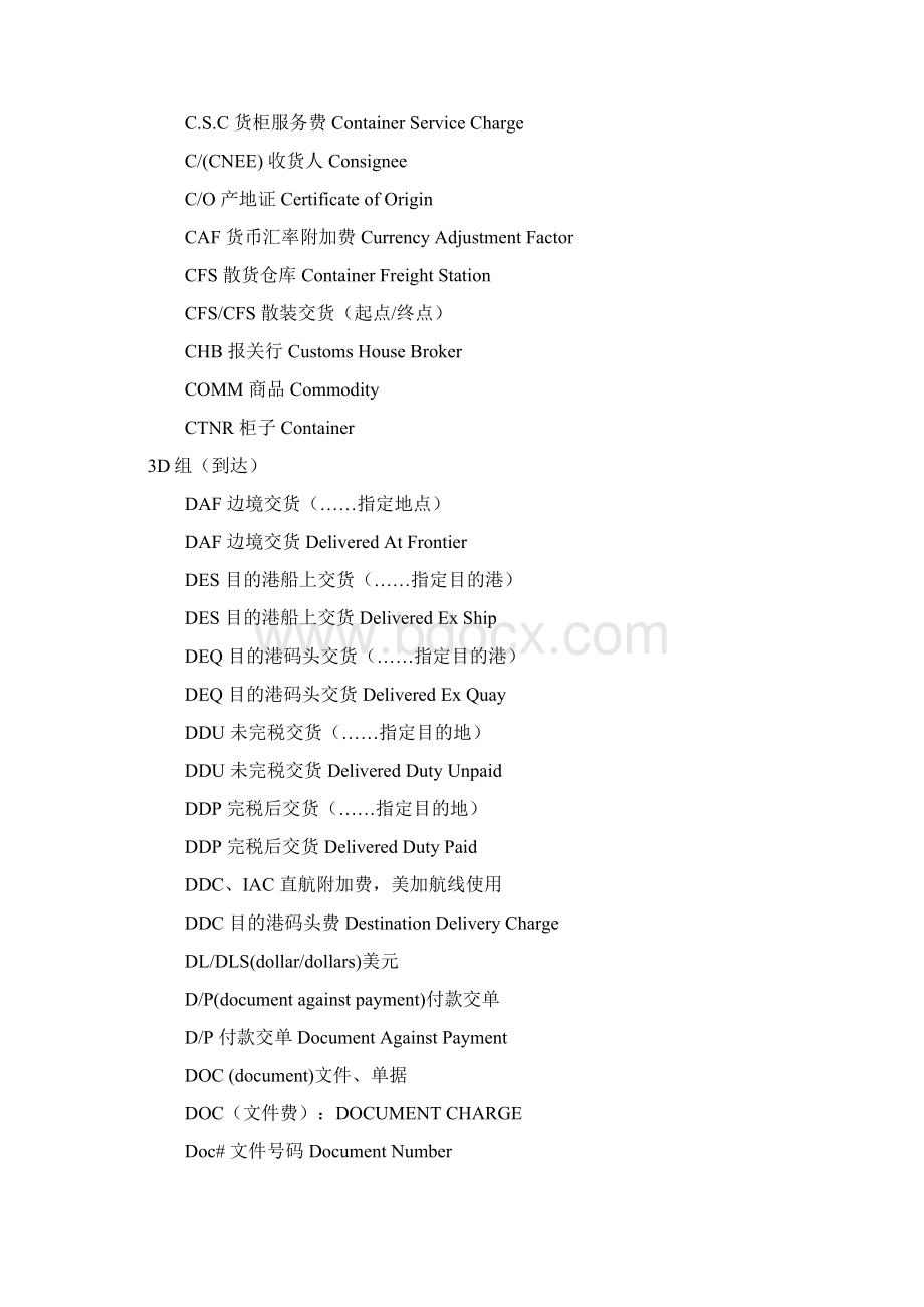 中英文船务术语汇总.docx_第3页