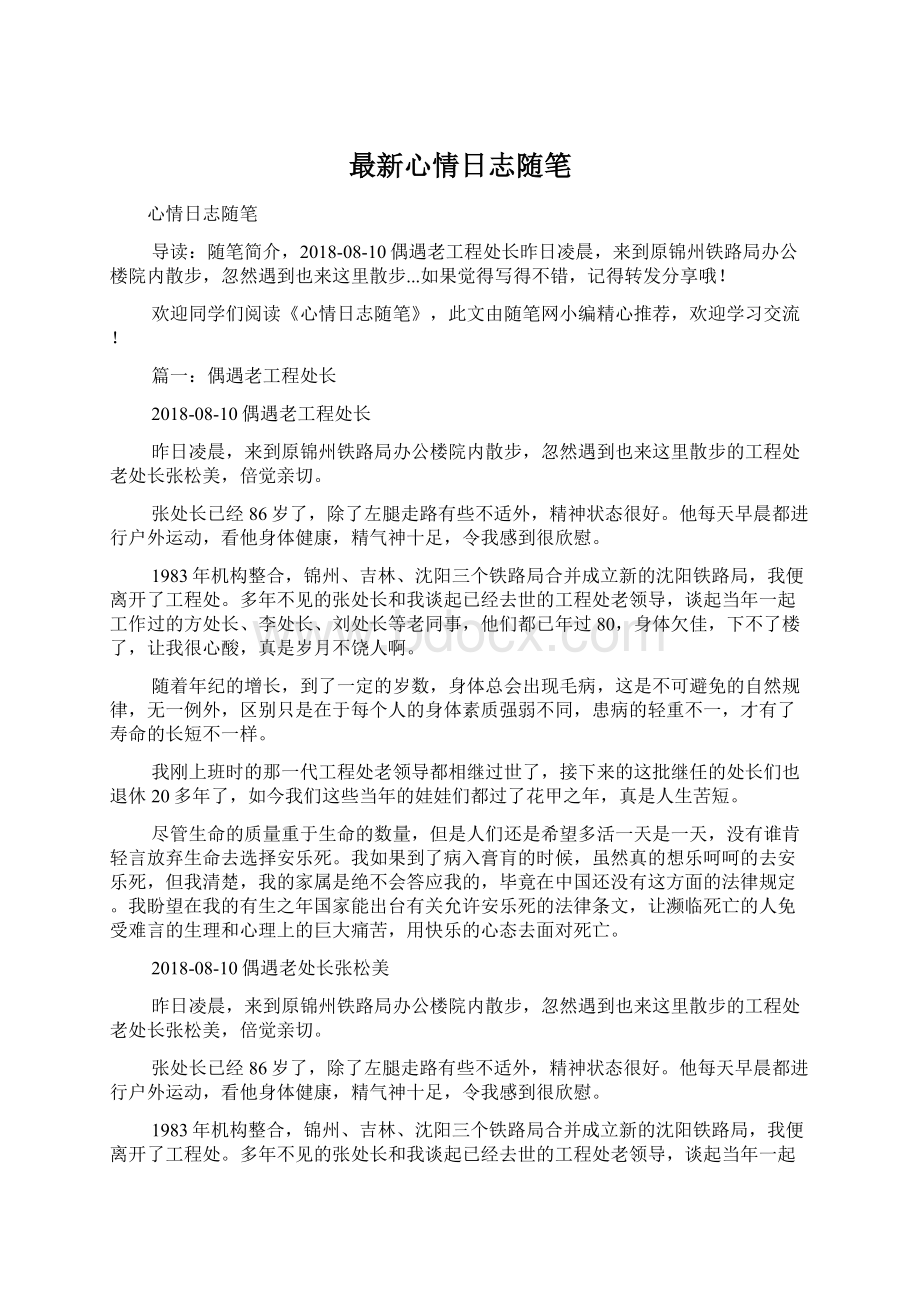 最新心情日志随笔Word格式文档下载.docx