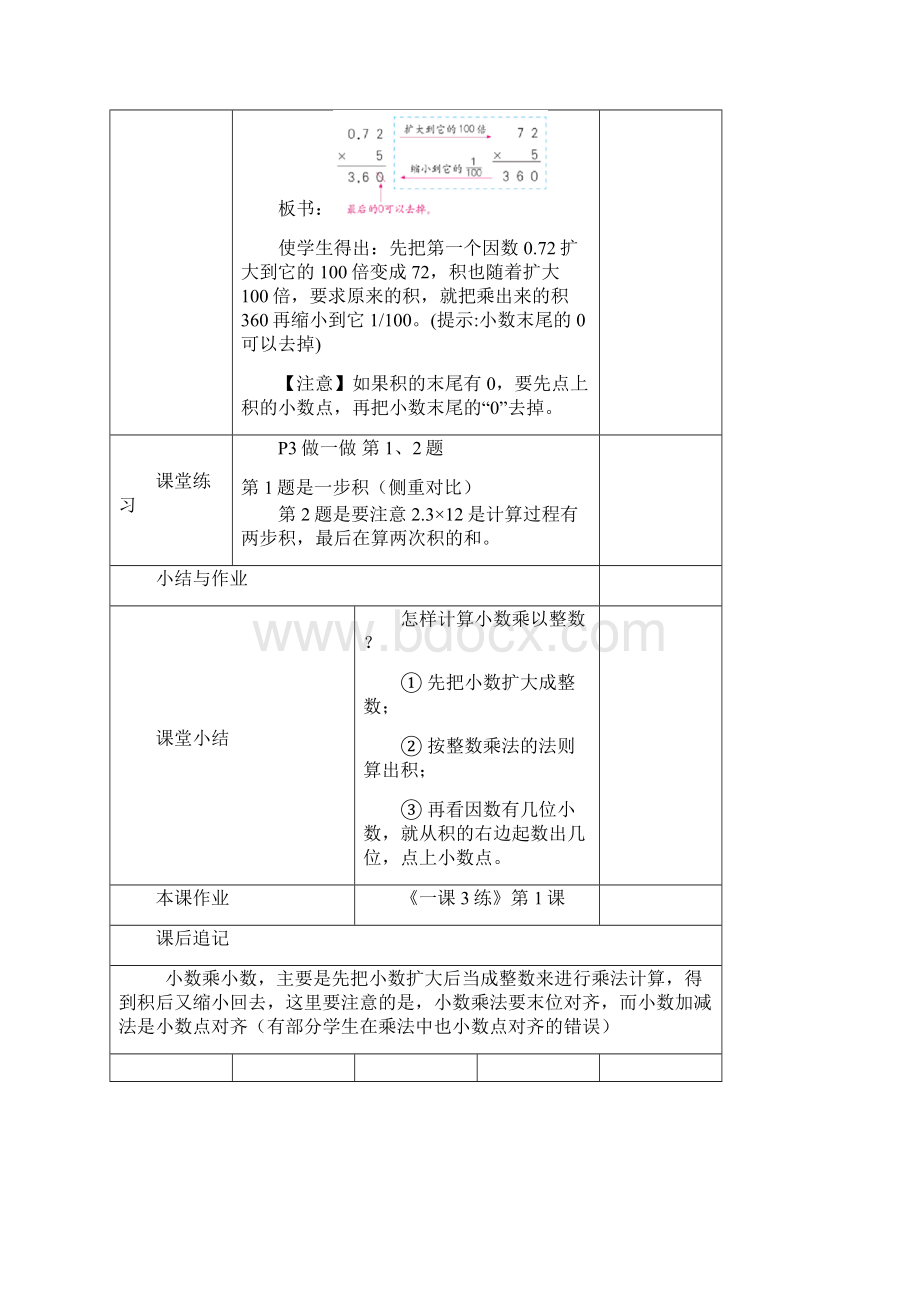 新课标人教版小学五年级数学上册教案 小数乘法教案.docx_第3页