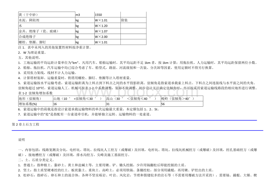 电力建设预算2013定额-第四册输电线路-章节说明.doc_第2页