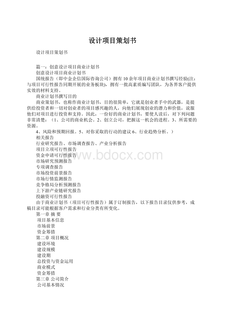 设计项目策划书Word文档格式.docx