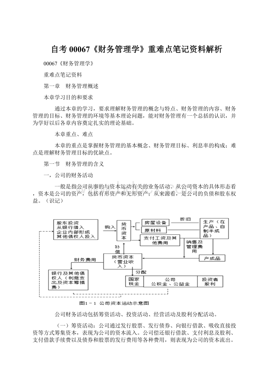 自考00067《财务管理学》重难点笔记资料解析文档格式.docx