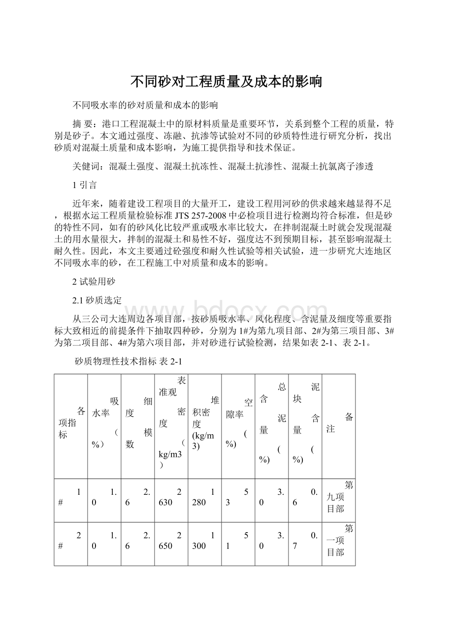 不同砂对工程质量及成本的影响Word格式.docx_第1页