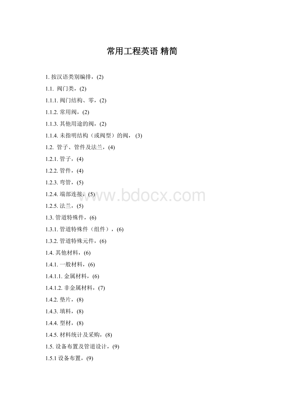 常用工程英语 精简Word文件下载.docx