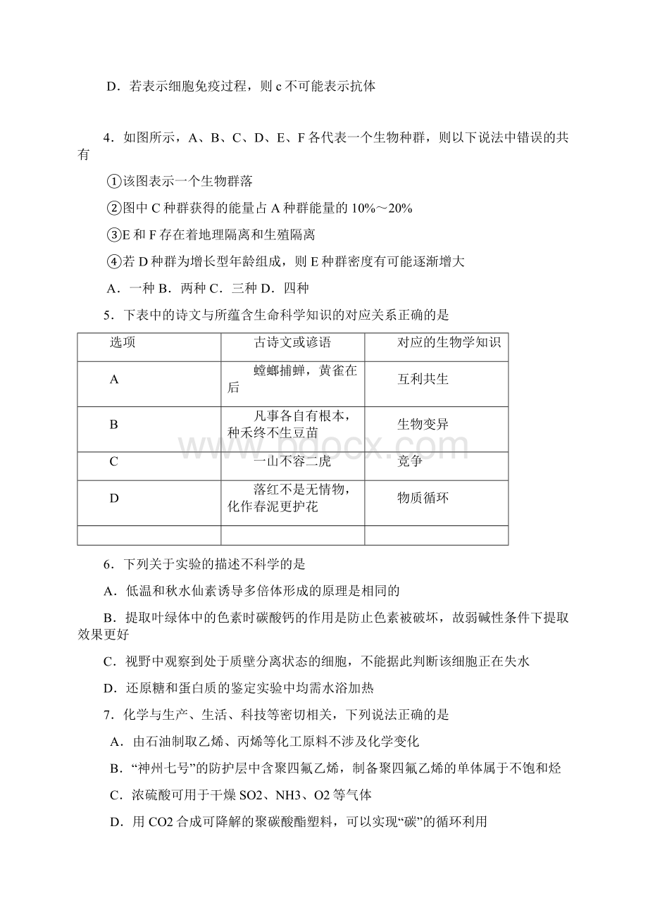 高考理综仿真模拟试题.docx_第2页