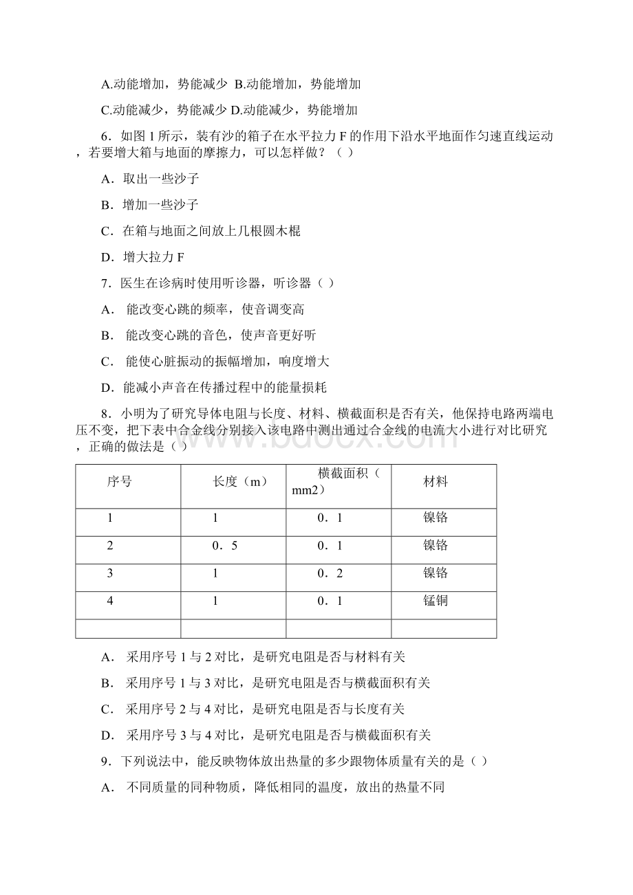 初中毕业班综合测试物理卷.docx_第2页