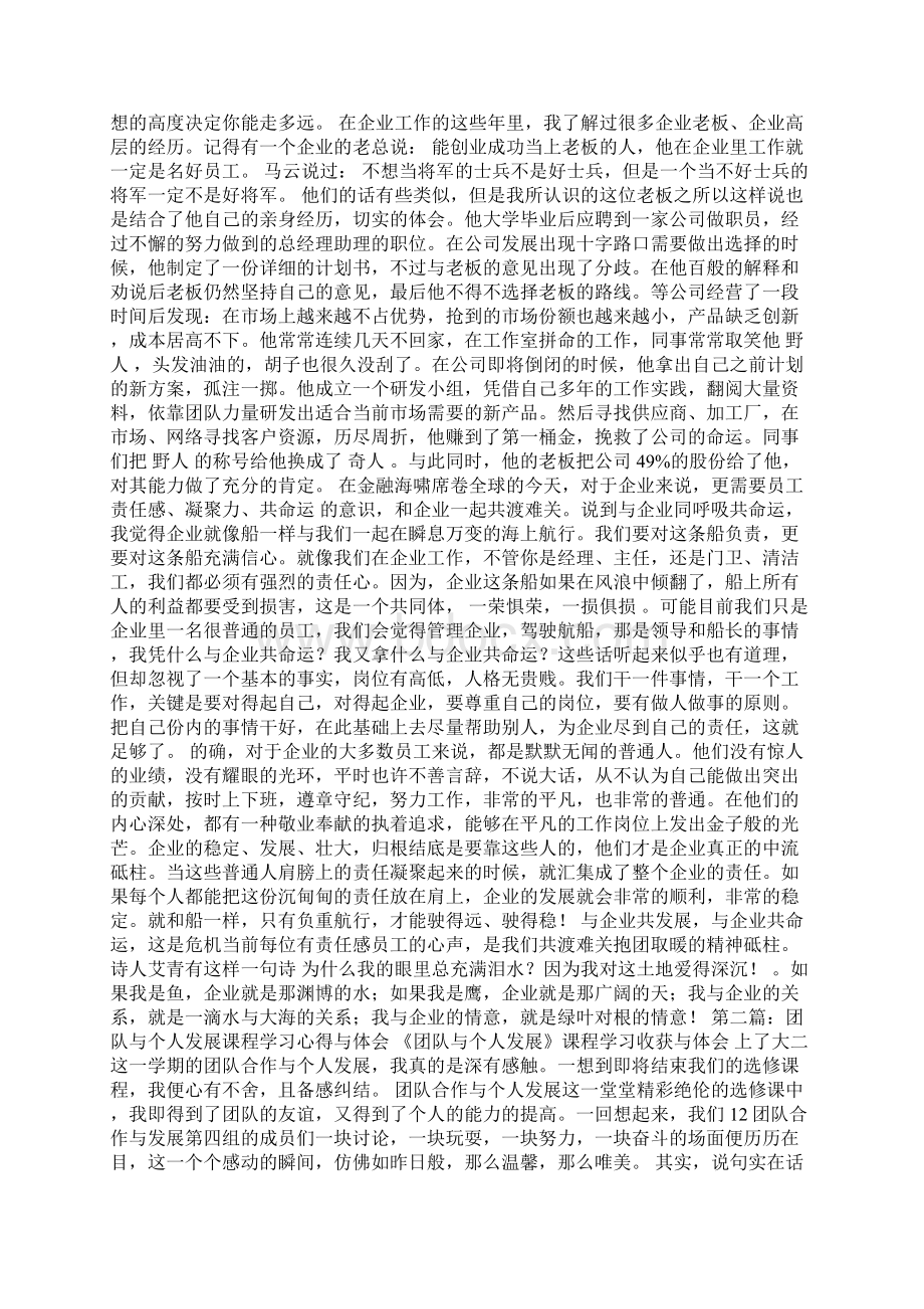 个人发展与企业发展心得体会Word下载.docx_第2页