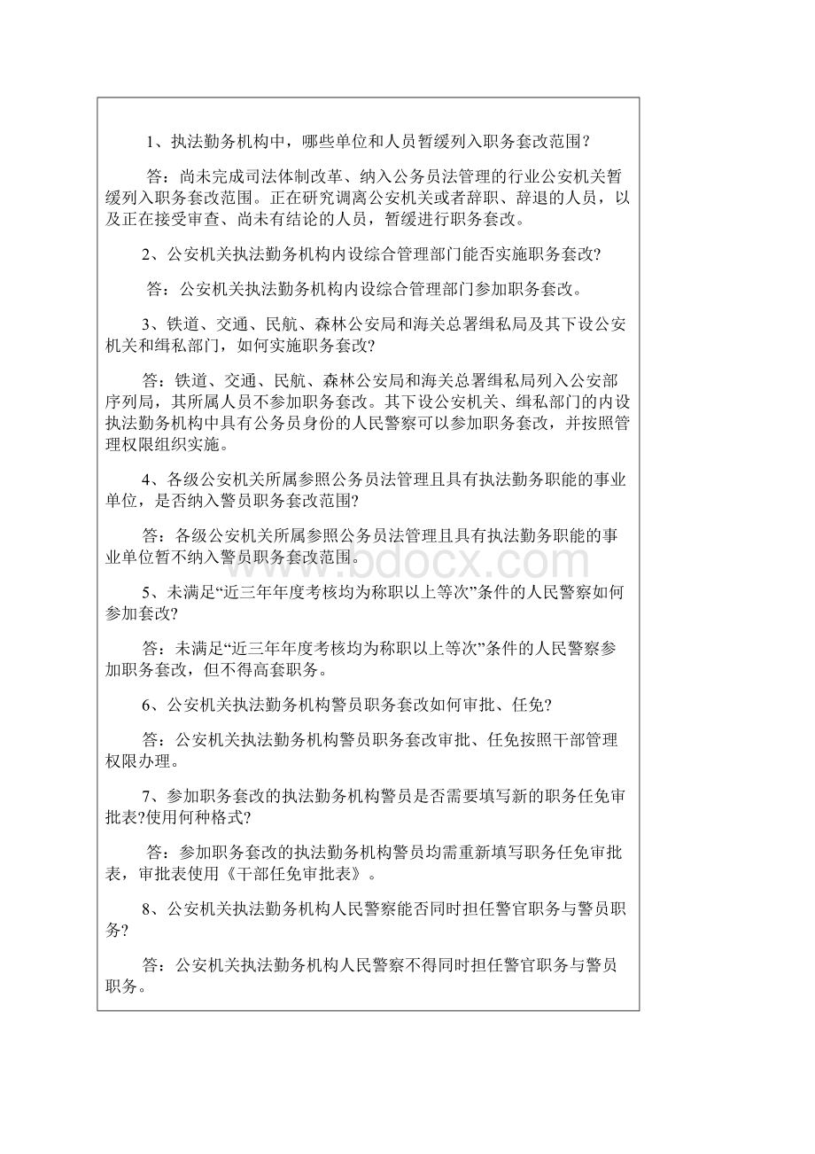 公安机关执法勤务机构人民警察警员职务套改工作政策解答.docx_第2页