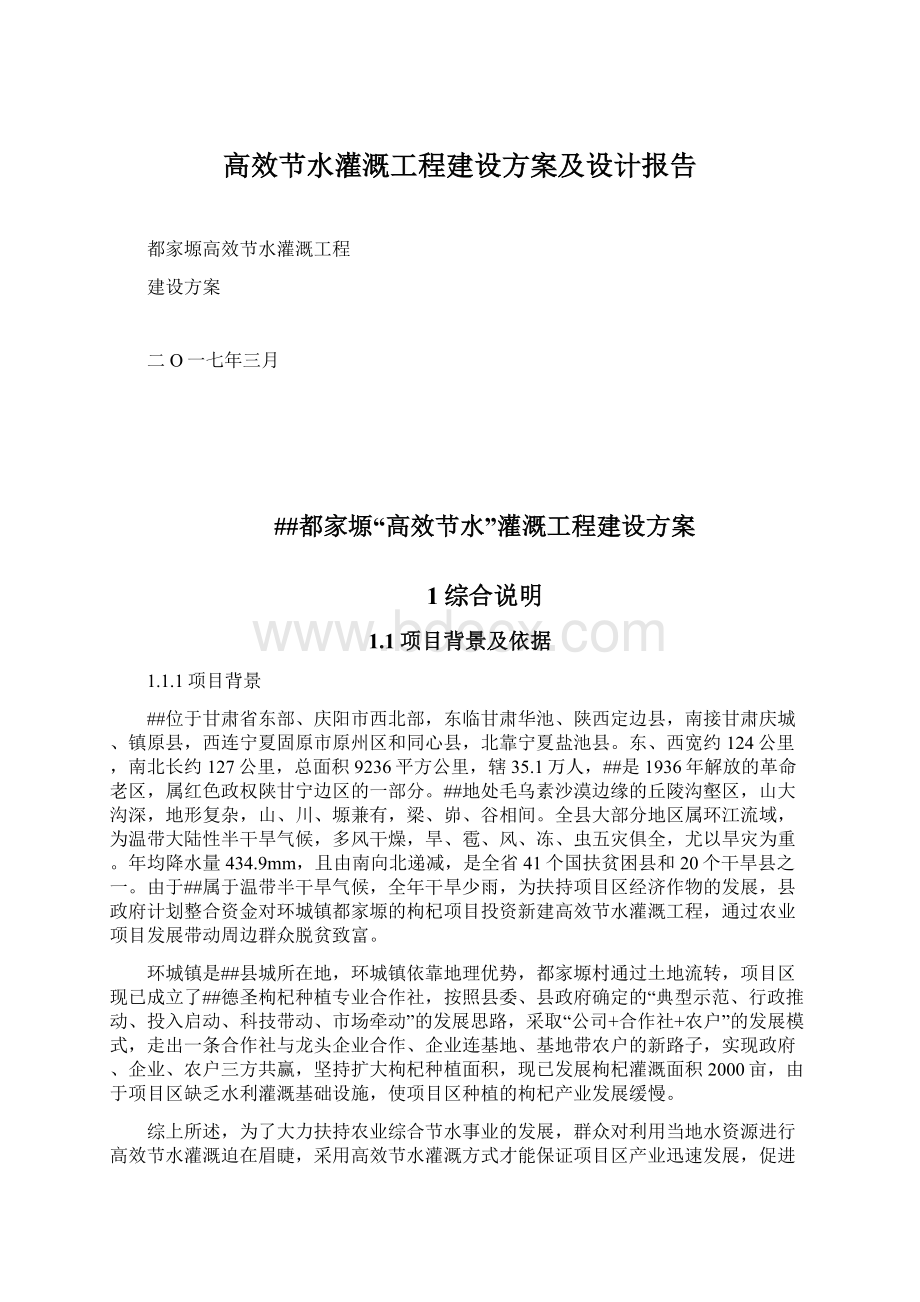 高效节水灌溉工程建设方案及设计报告.docx