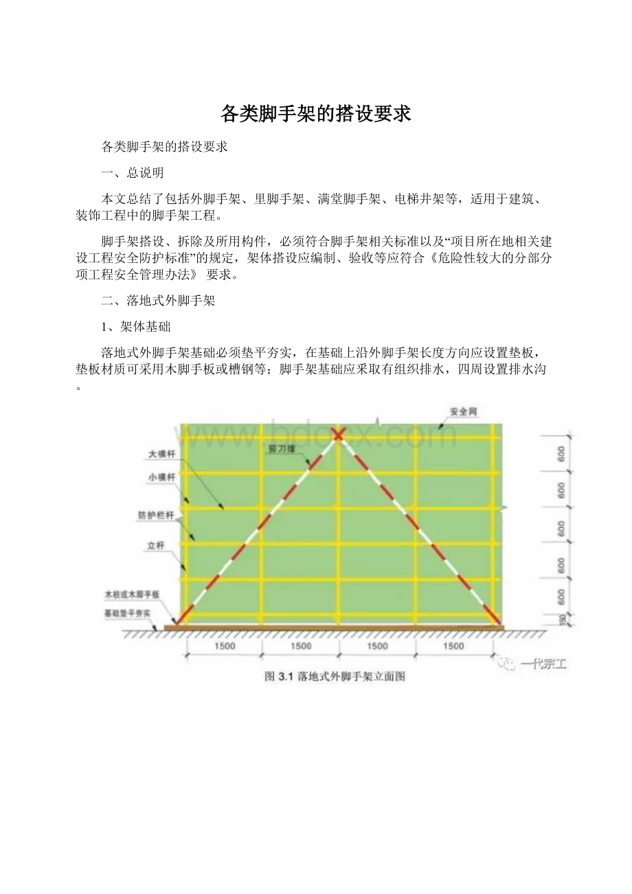 各类脚手架的搭设要求.docx_第1页