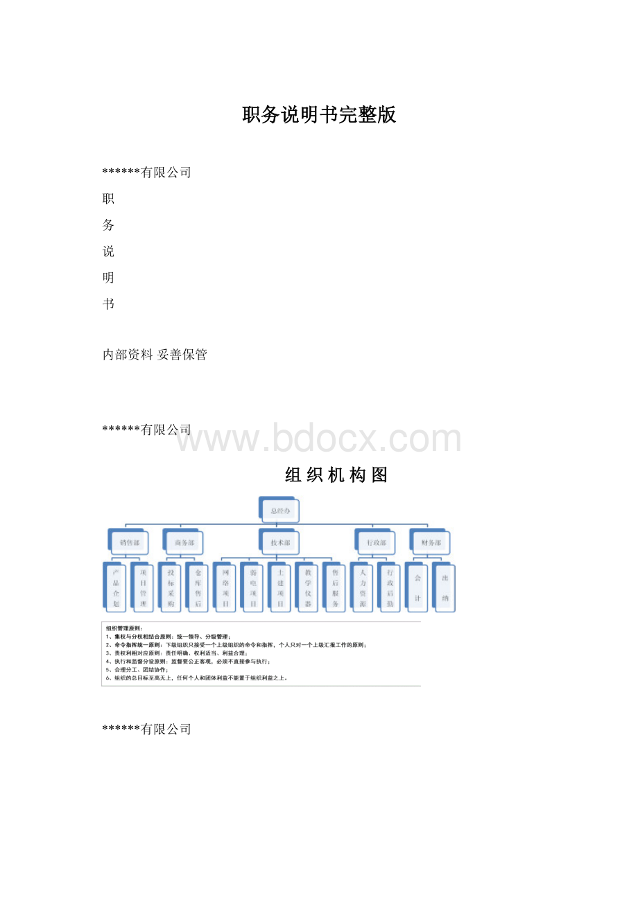 职务说明书完整版Word格式.docx