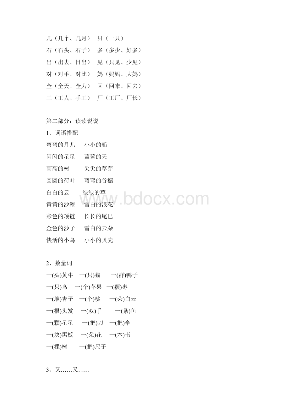 部编版一年级语文上册教学重点梳理.docx_第3页