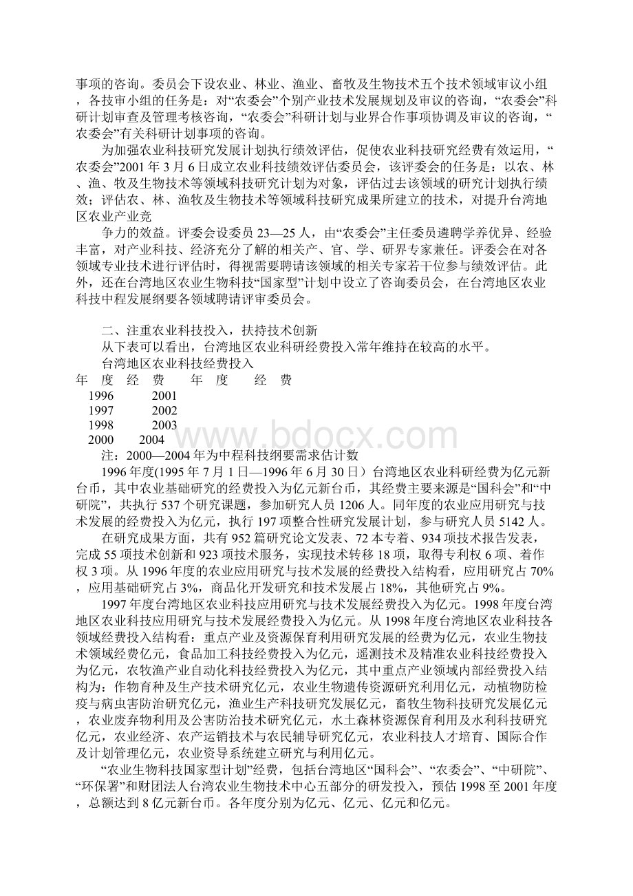 当前台湾农业科技发展的特点分析Word文档下载推荐.docx_第3页