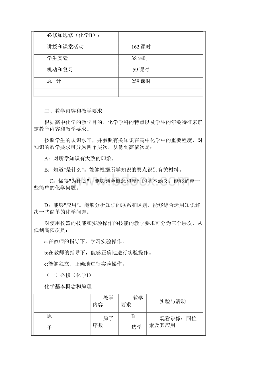 高中化学教学大纲Word格式文档下载.docx_第3页