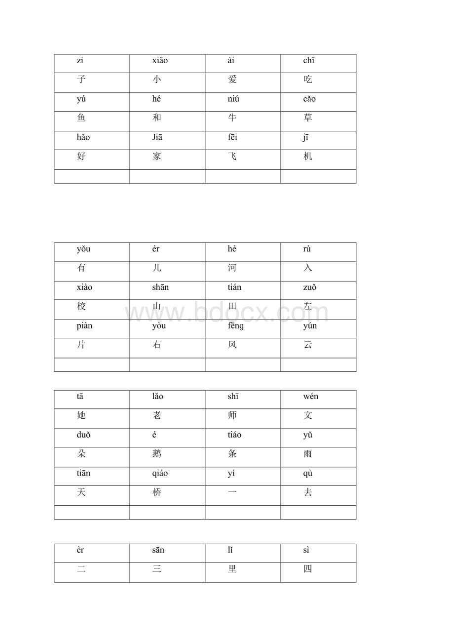 小学语文一年级上下册带拼音生字表Word文档下载推荐.docx_第2页