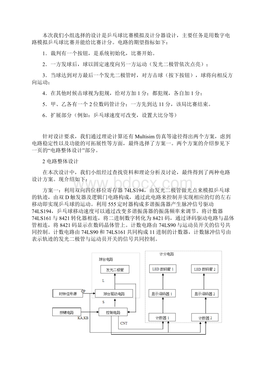 数电课程设计报告乒乓球游戏设计.docx_第2页