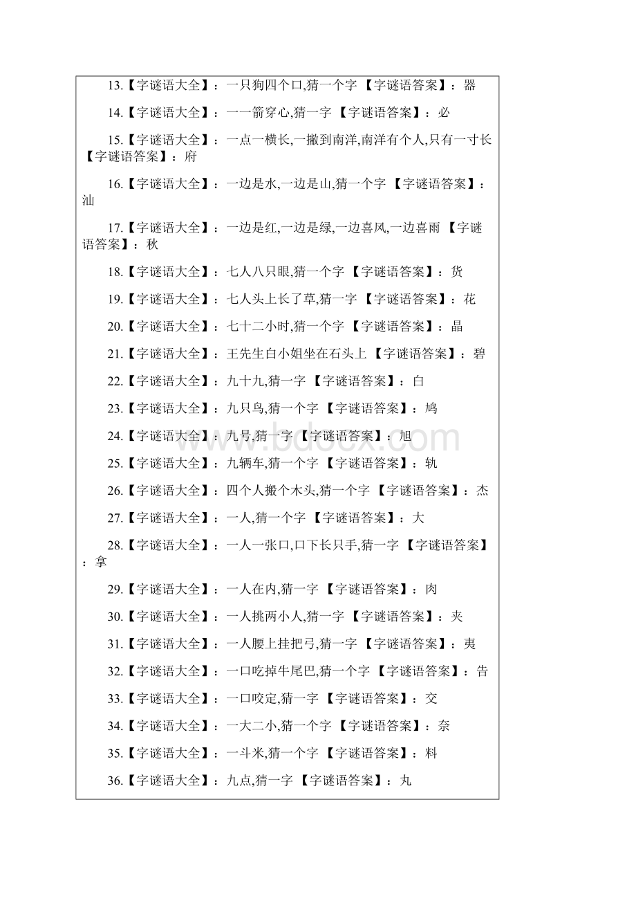 字谜语大全及答案Word格式文档下载.docx_第2页