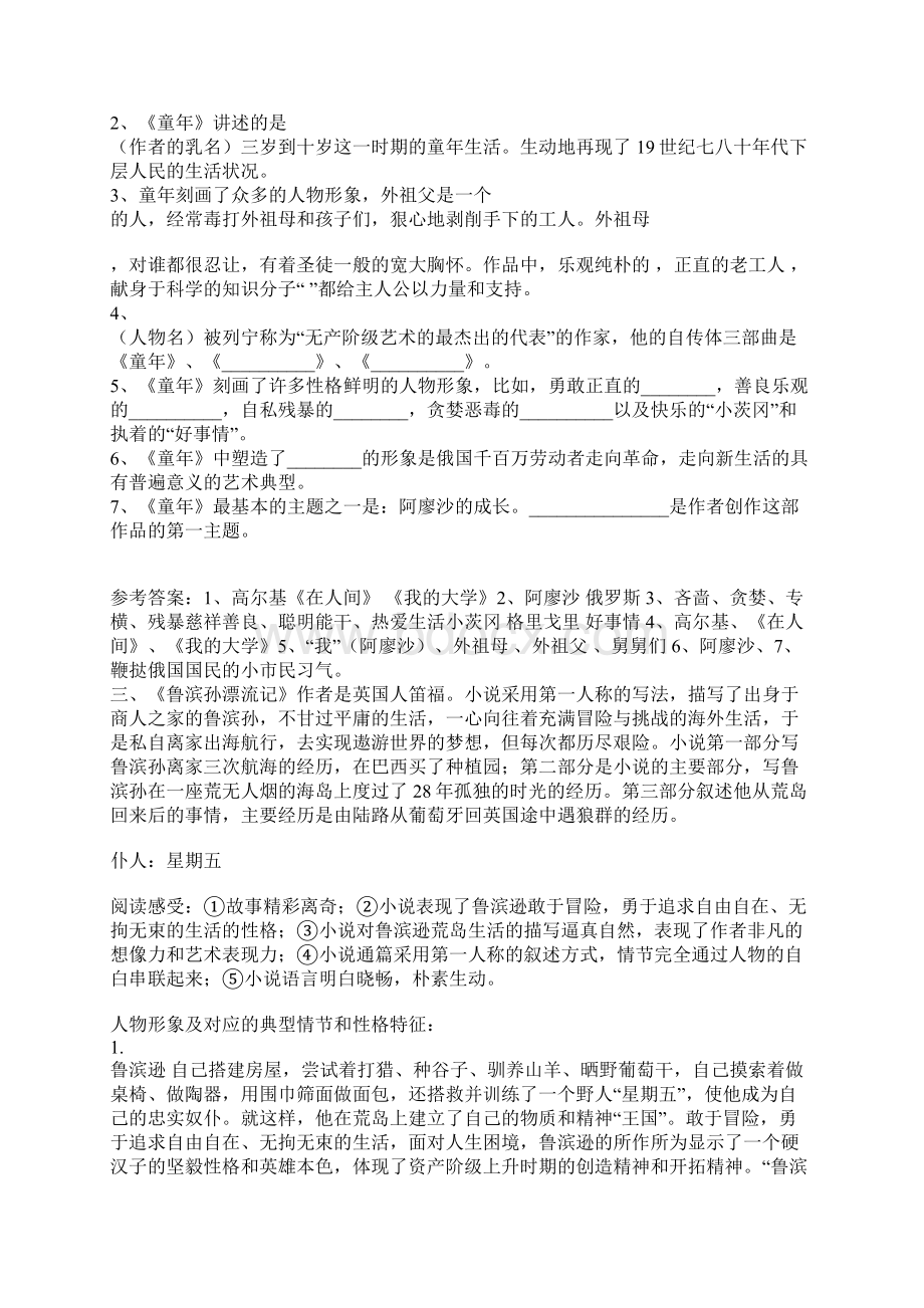 中考名著复习必读WORD打印版Word格式文档下载.docx_第2页