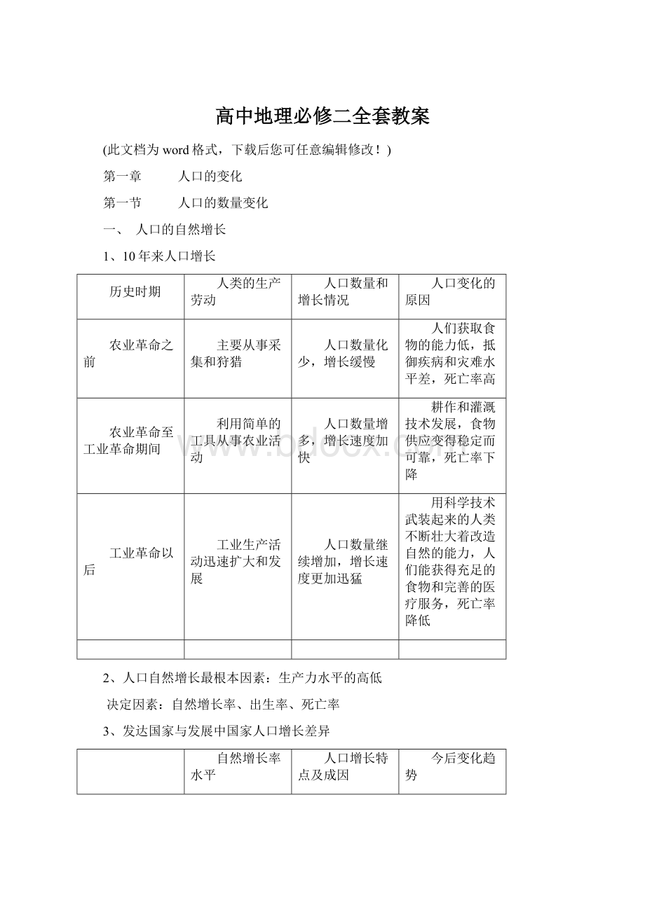 高中地理必修二全套教案Word下载.docx_第1页