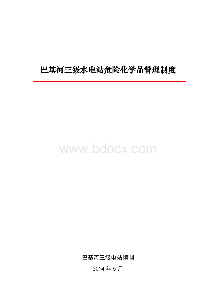 巴基河三级水电站危险化学品管理制度Word文档格式.docx