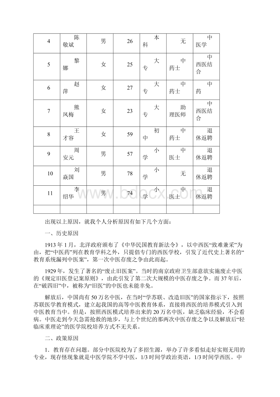 社区卫生服务中心中医人才队伍青黄不接因素分析Word文档下载推荐.docx_第2页