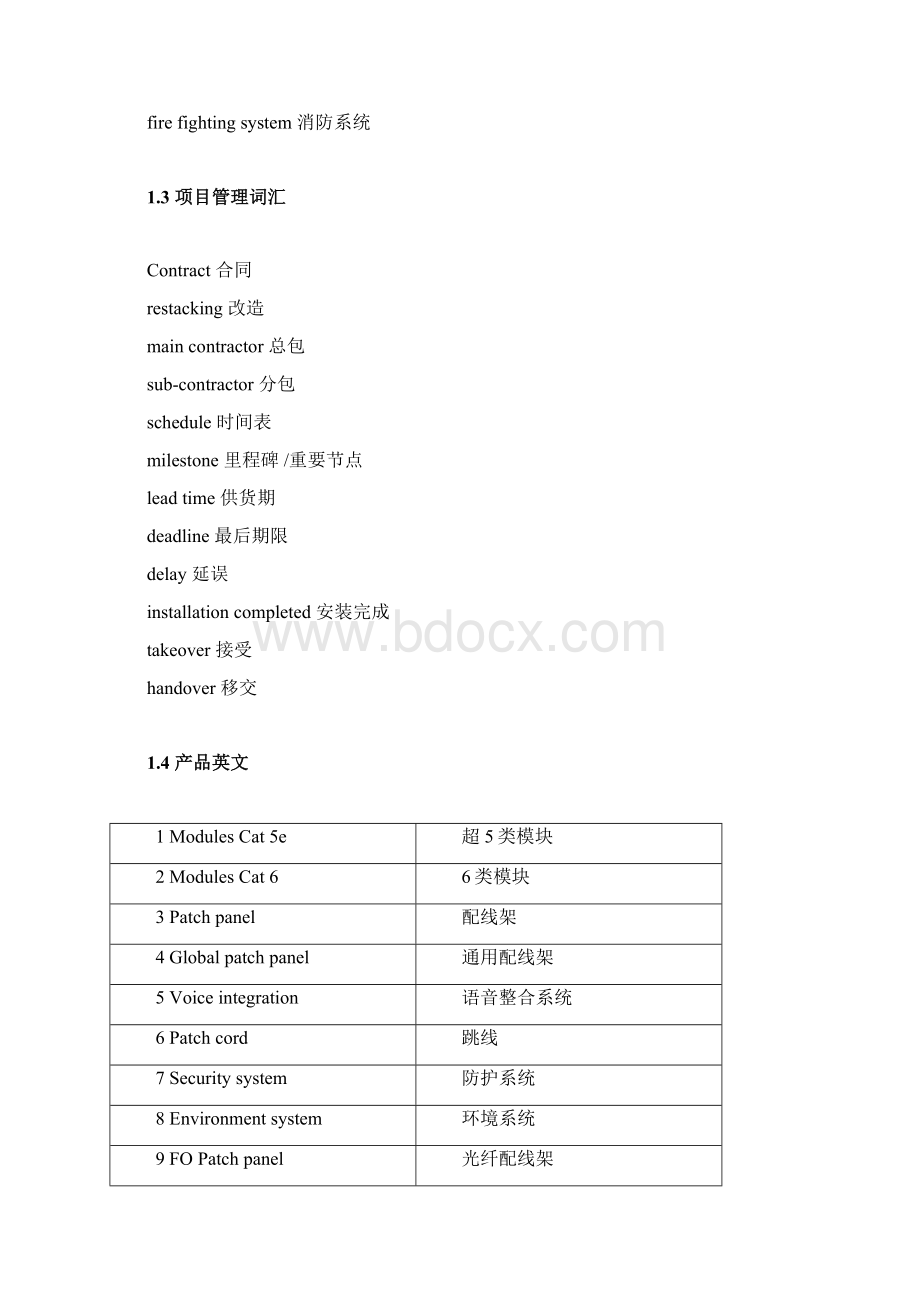 常用网络布线工程英文汇总Word格式.docx_第3页