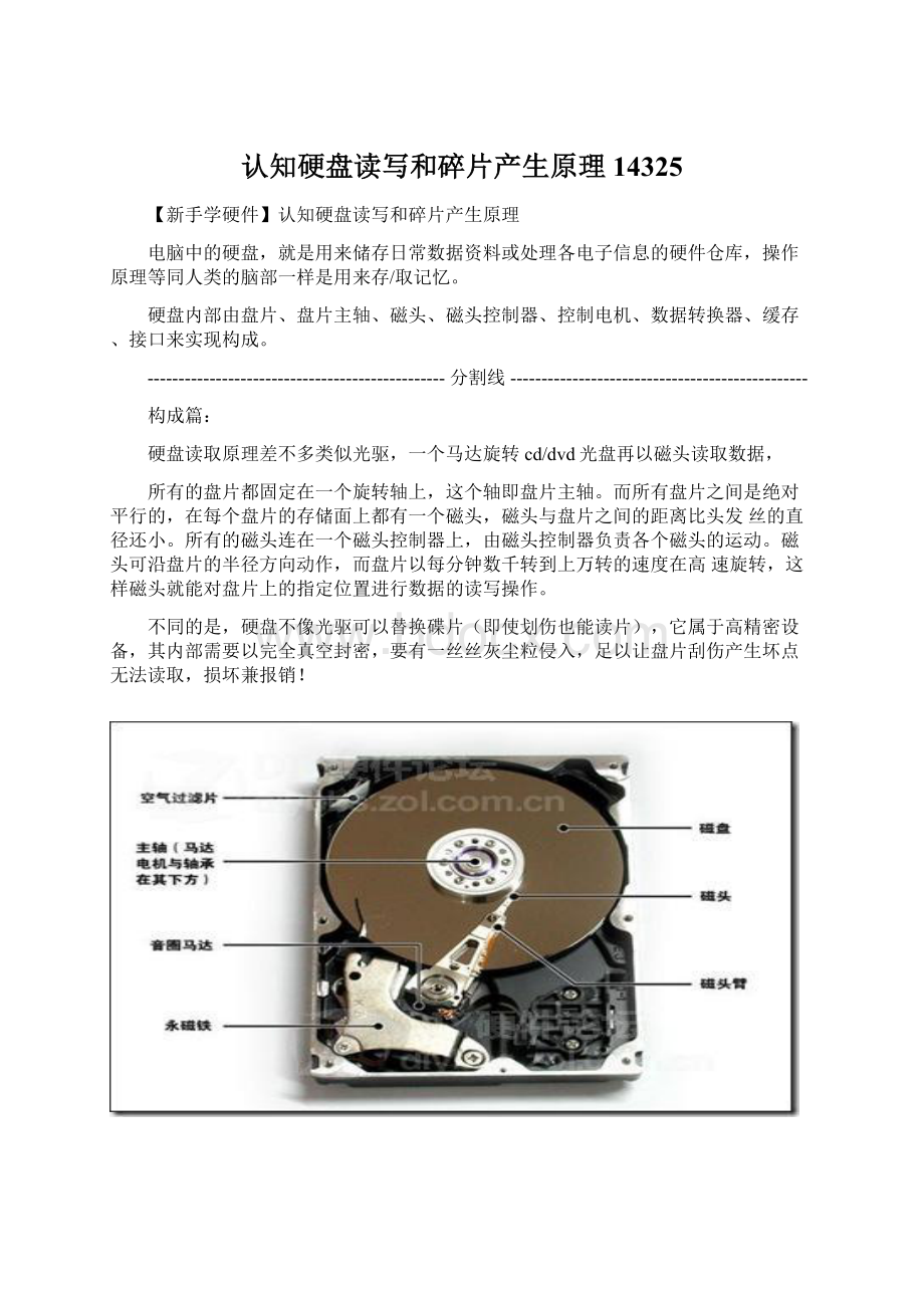 认知硬盘读写和碎片产生原理14325.docx_第1页