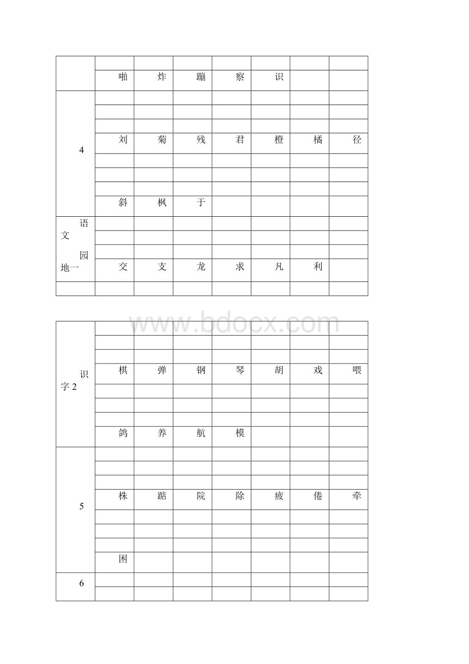 人教版小学语文二年级生字练习表.docx_第2页