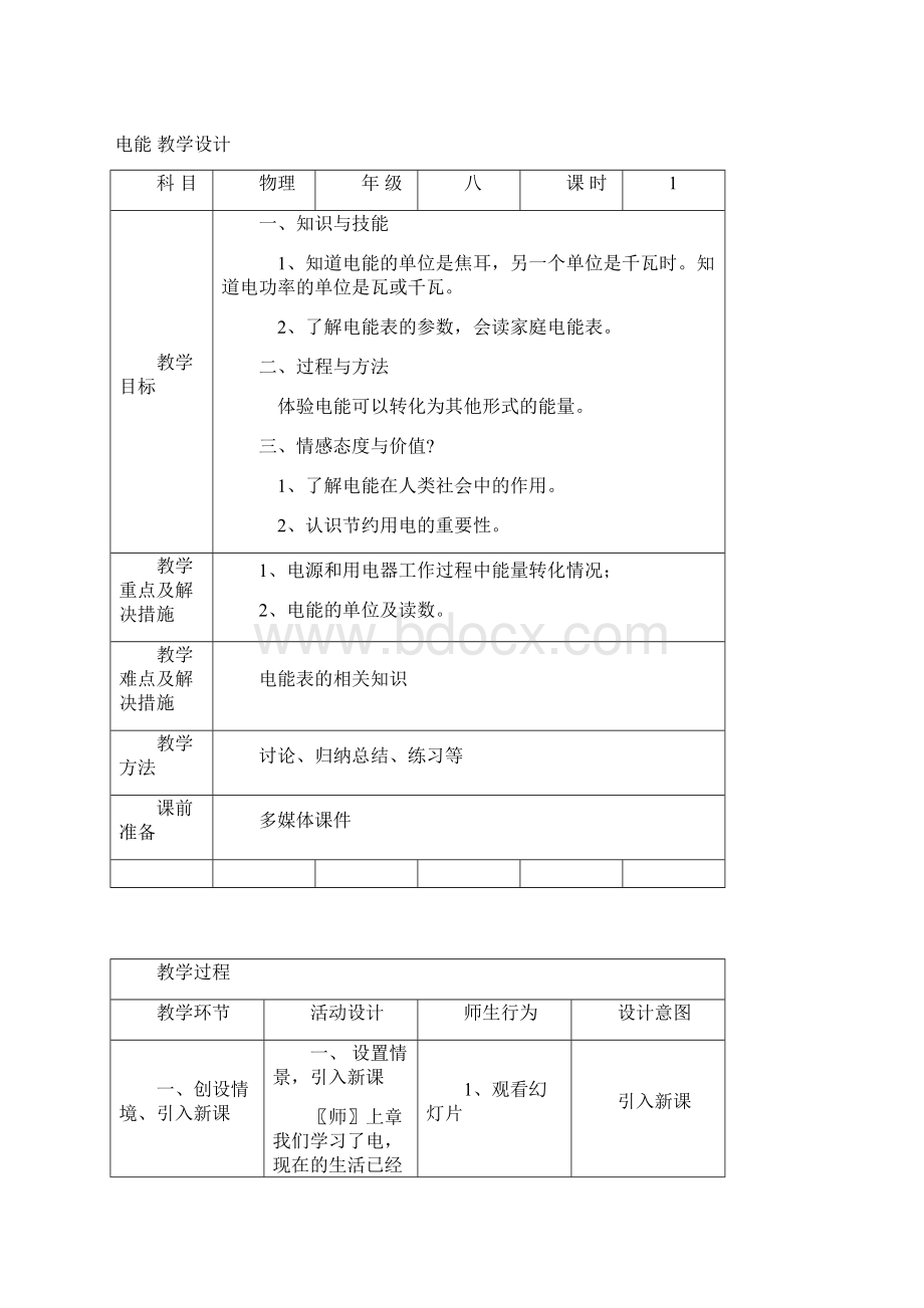 第八章电功率全章教学设计文档格式.docx_第2页